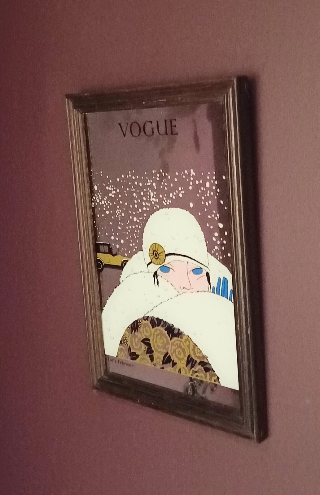 1970 Vogue Picture Mirror Lady In Snow February 1919. photo 70.0