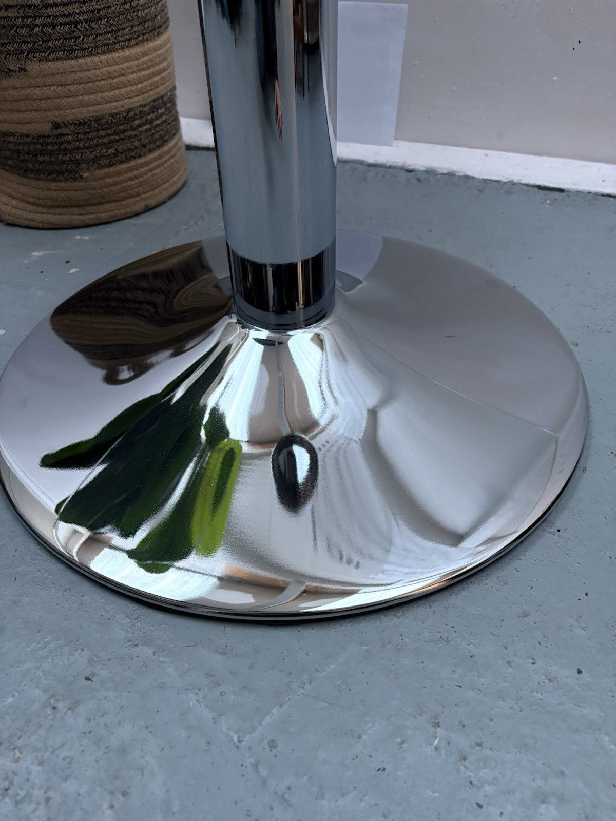 Contemporary Square Glass Top Chrome Trumpet Knee Coffee Table photo vinterior
