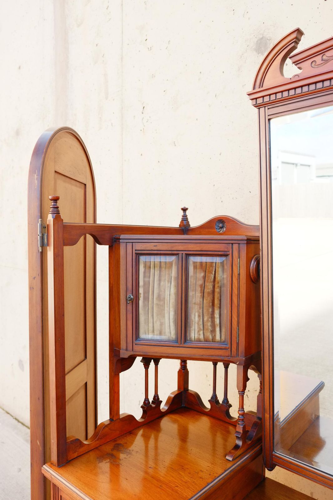 Exceptional Large Gothic English Victorian Burr Walnut Dressing Table Vanity photo buy