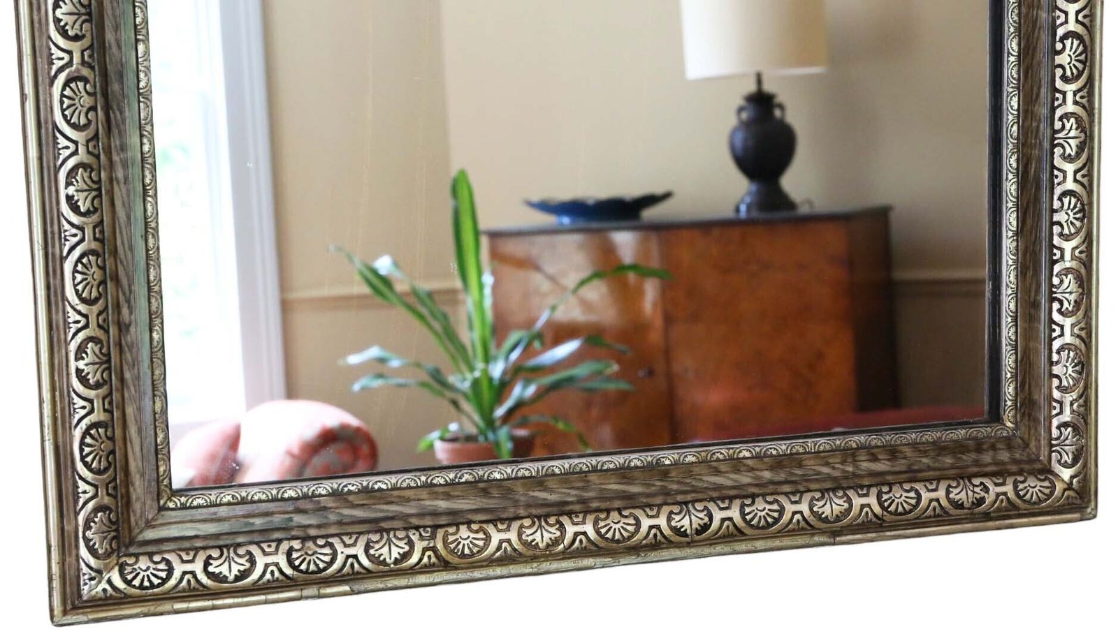 Antique Large C.1900 Gilt Overmantle Wall Mirror – High Quality Ornate Design photo Home Decor
