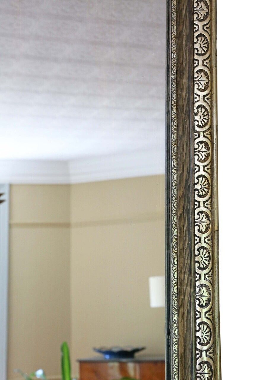 Antique Large C.1900 Gilt Overmantle Wall Mirror – High Quality Ornate Design photo vinterior