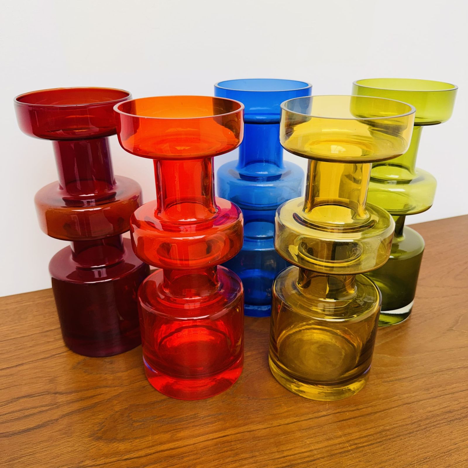 Finnish Art Glass Set By Tamara Aladin For Riihimäen Lasi Oy photo for sale