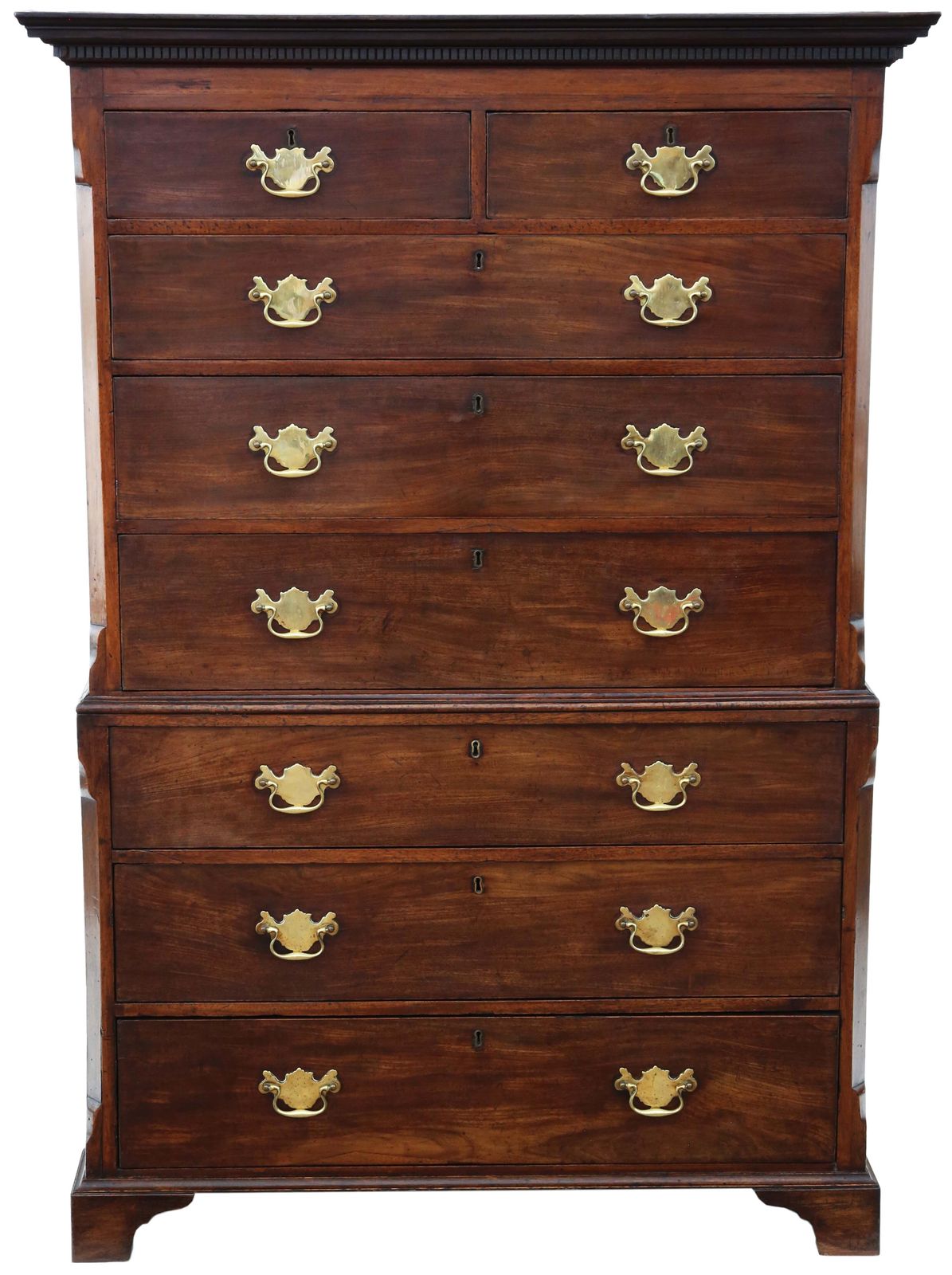 Antique 18th Century Mahogany Tallboy – Chest On Chest Of Drawers, Fine Quality photo for sale
