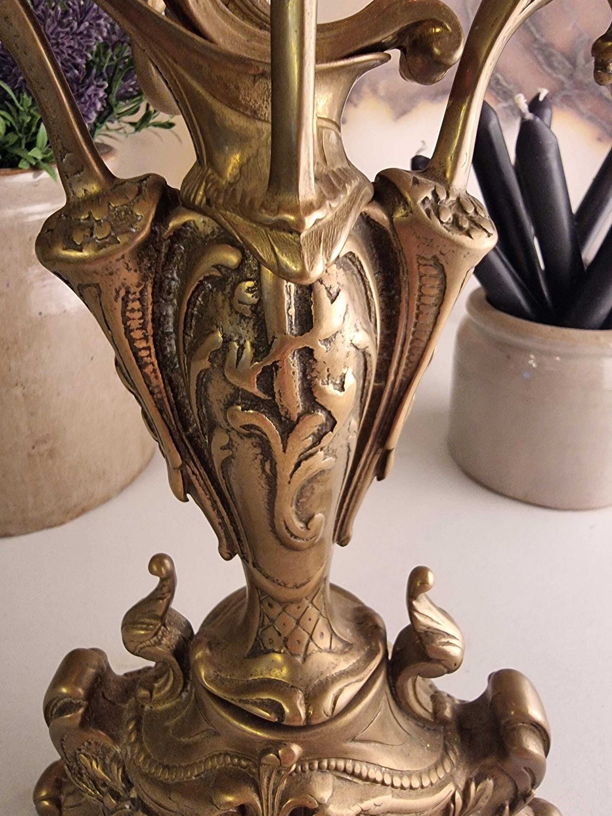 Antique French Bronze Candelabra, Four Candle Bronze Candelabra, French Candle Holder, Chateau Chic photo for sale