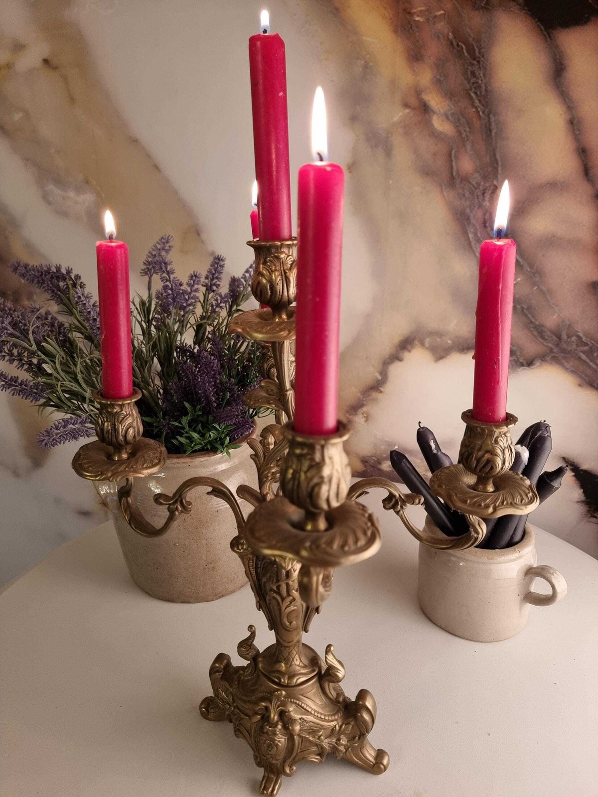 Antique French Bronze Candelabra, Four Candle Bronze Candelabra, French Candle Holder, Chateau Chic photo 228.0