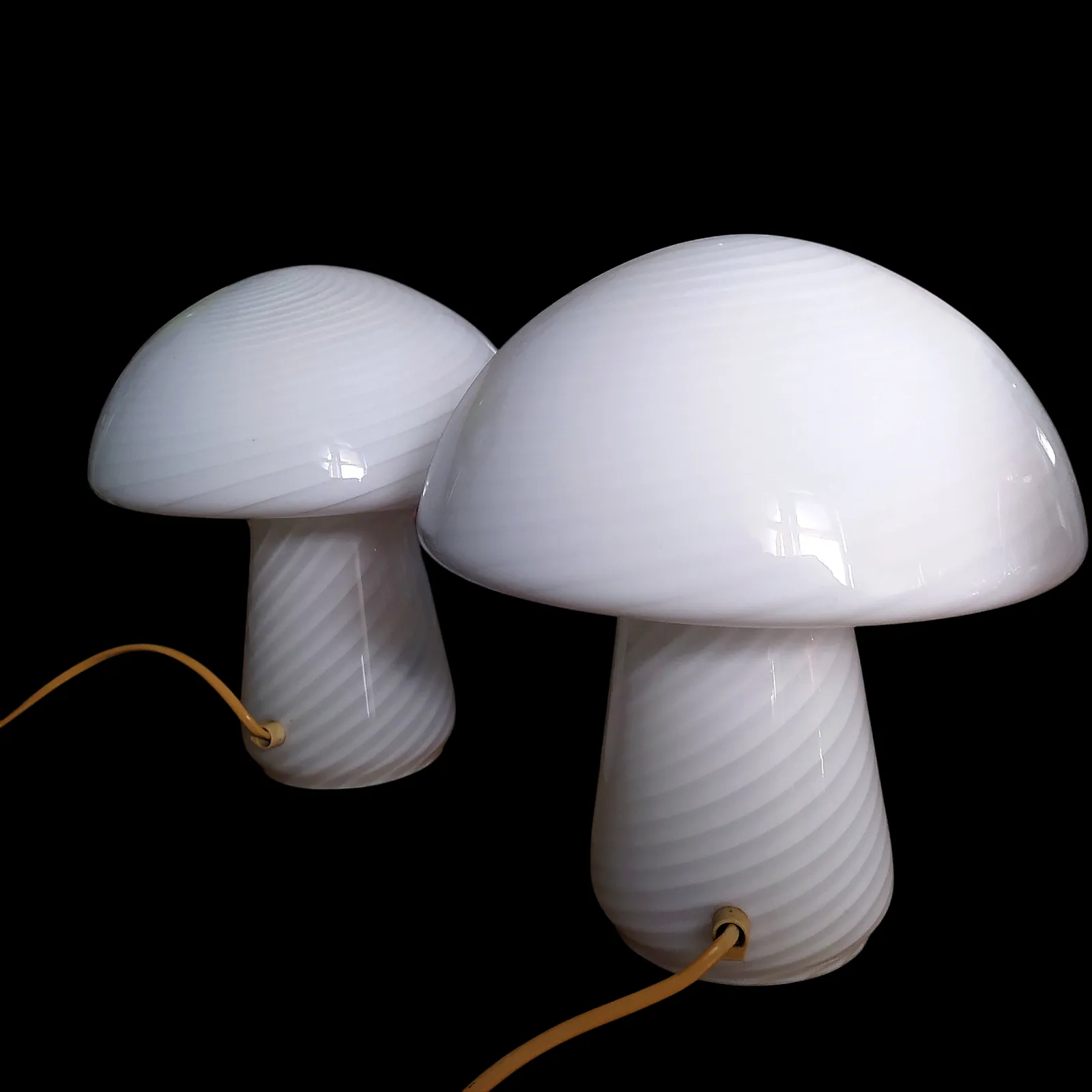 photo furniture Mid Century Murano Blown Glass Mushroom Lamps.Pair