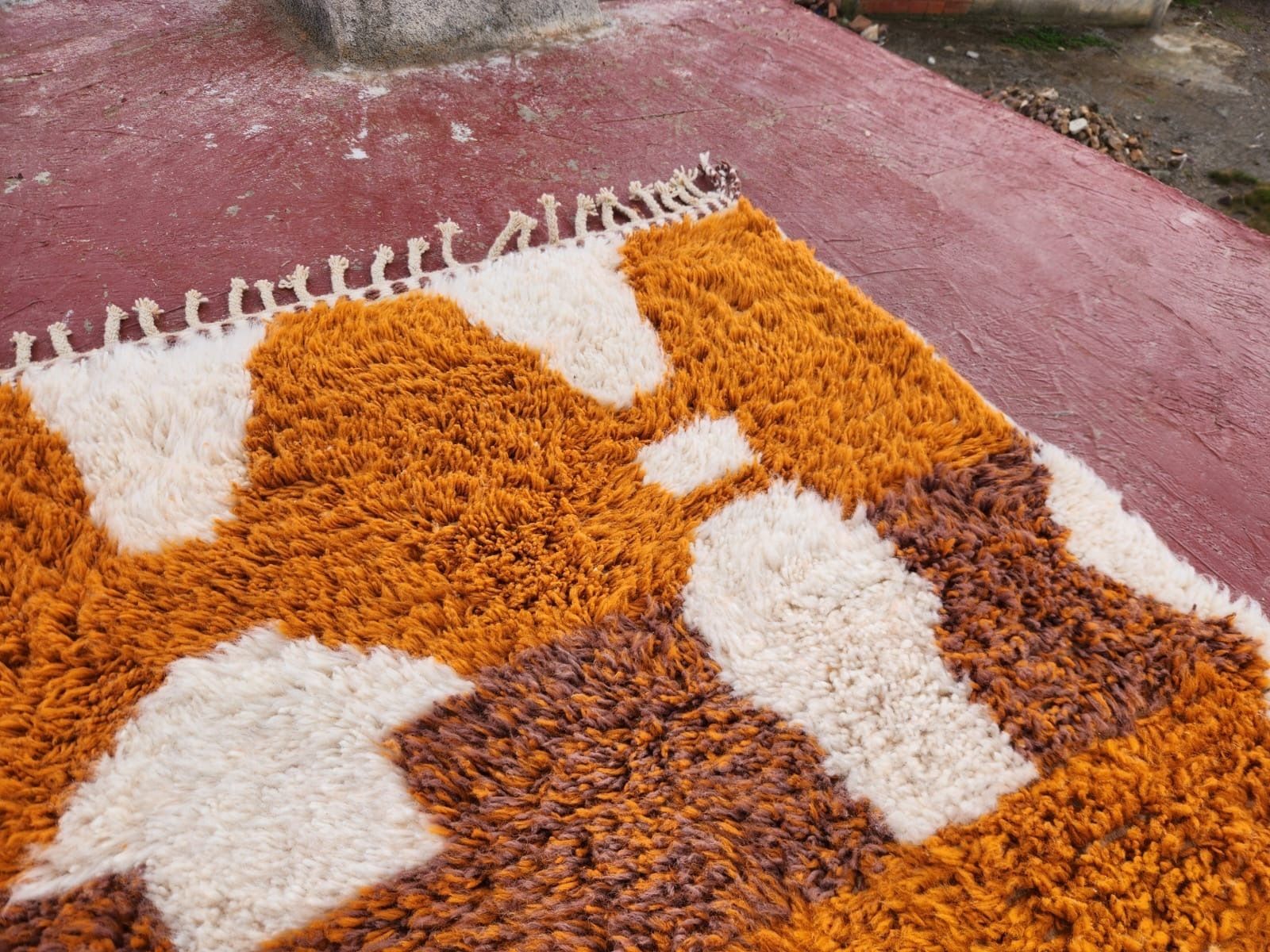 Large Handmade Moroccan Beni Ourain Rug   300x200cm   Natural Wool Berber Carpet photo for sale