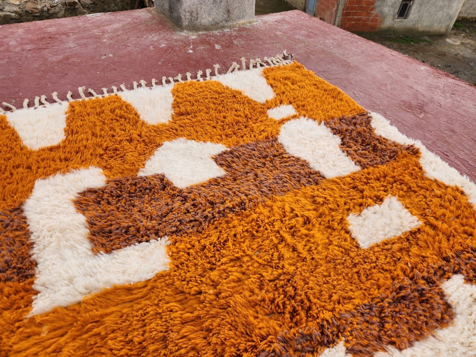 Large Handmade Moroccan Beni Ourain Rug   300x200cm   Natural Wool Berber Carpet photo buy