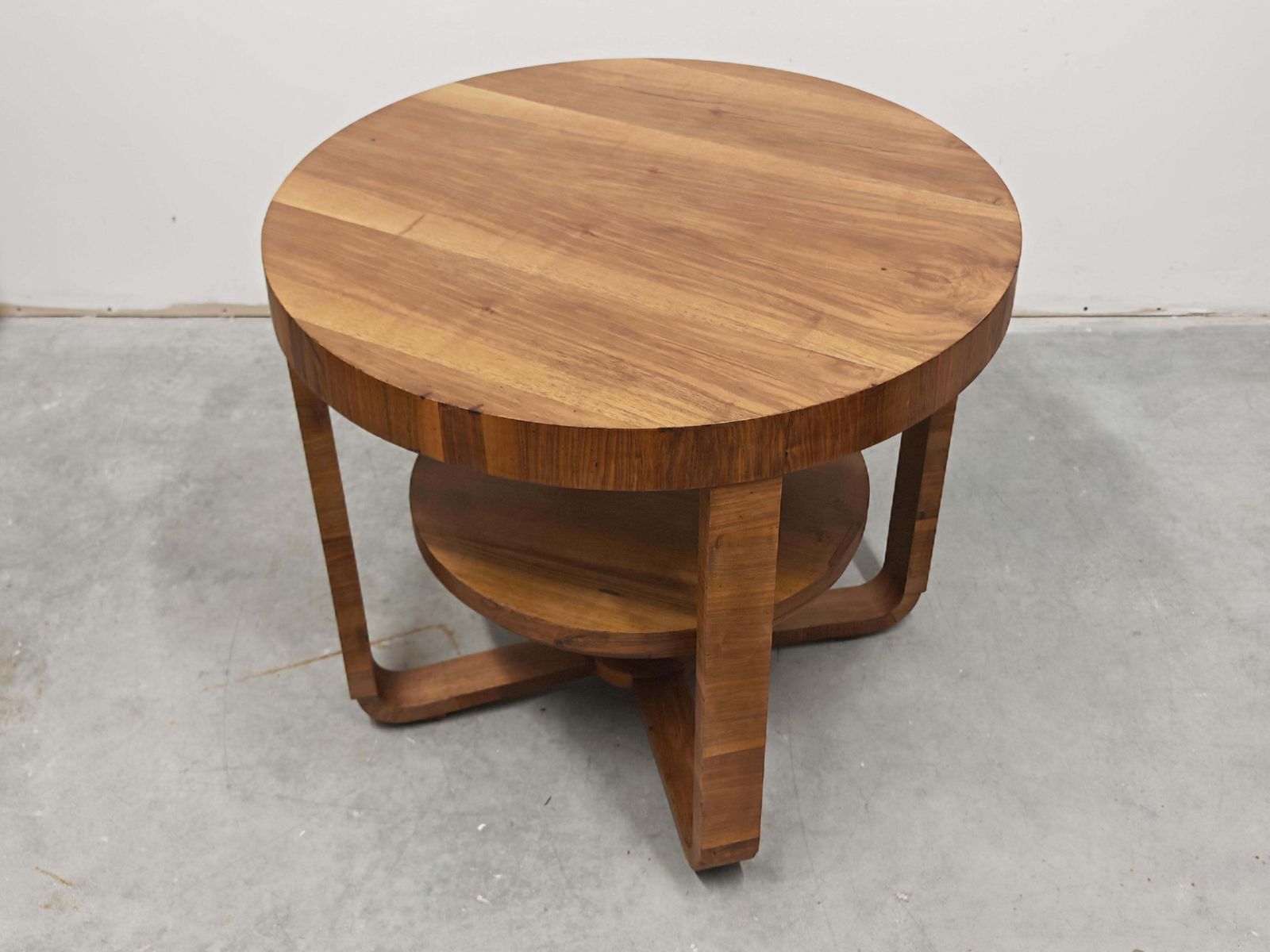 photo buy Art Deco 2 Tier Occasional Table In Walnut, France 1930s