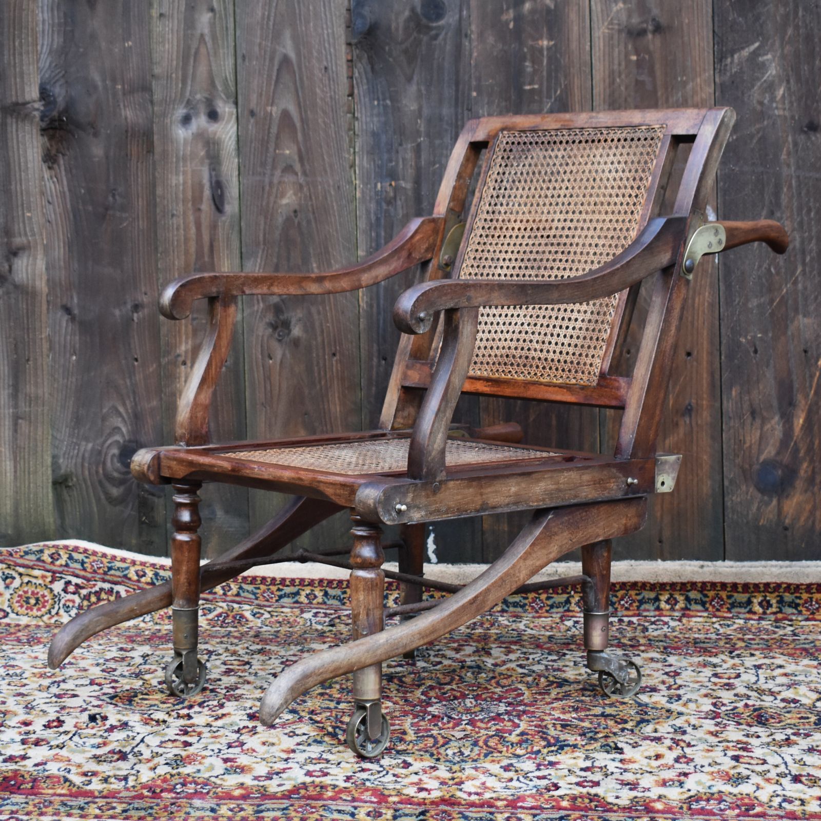 Antique Victorian Walnut Carters Style Invaild Carry Campaign Bergère Cane Chair photo furniture