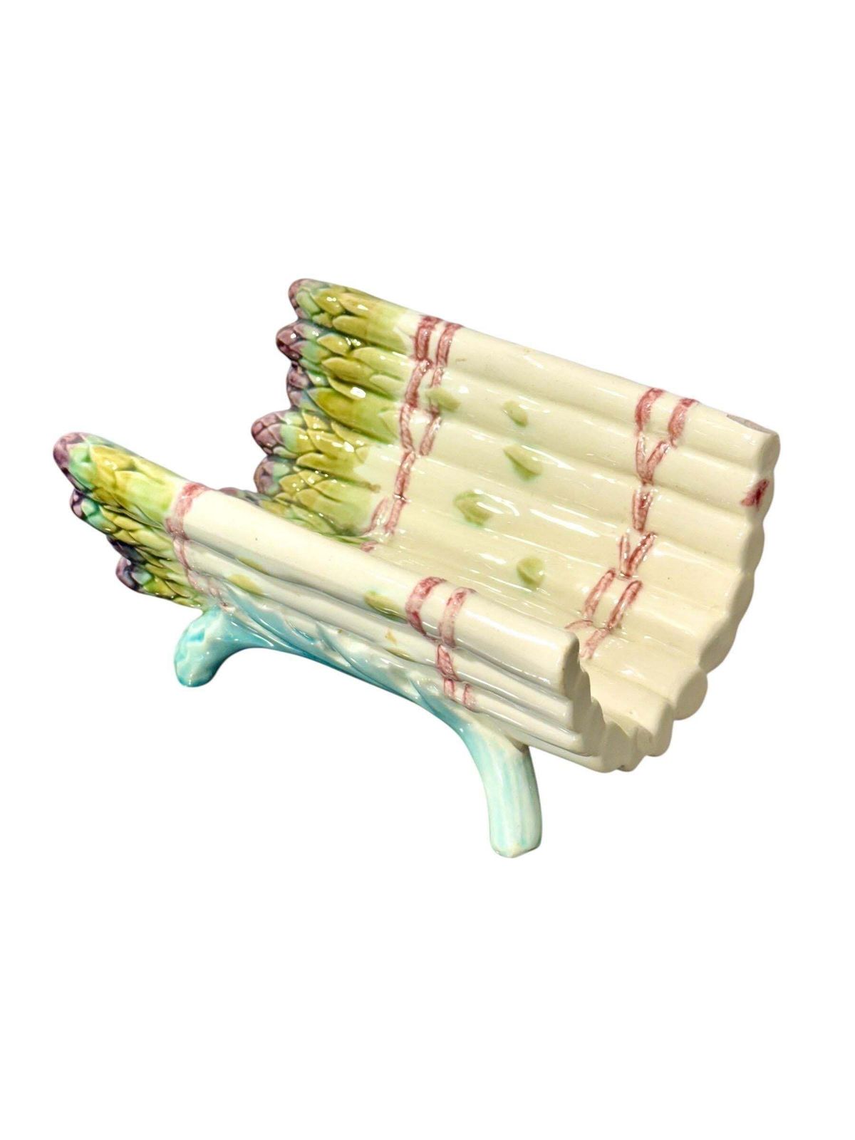 1016.0 Longchamp Majolica Asparagus Server With Drip Plate, Late 19th Century photo
