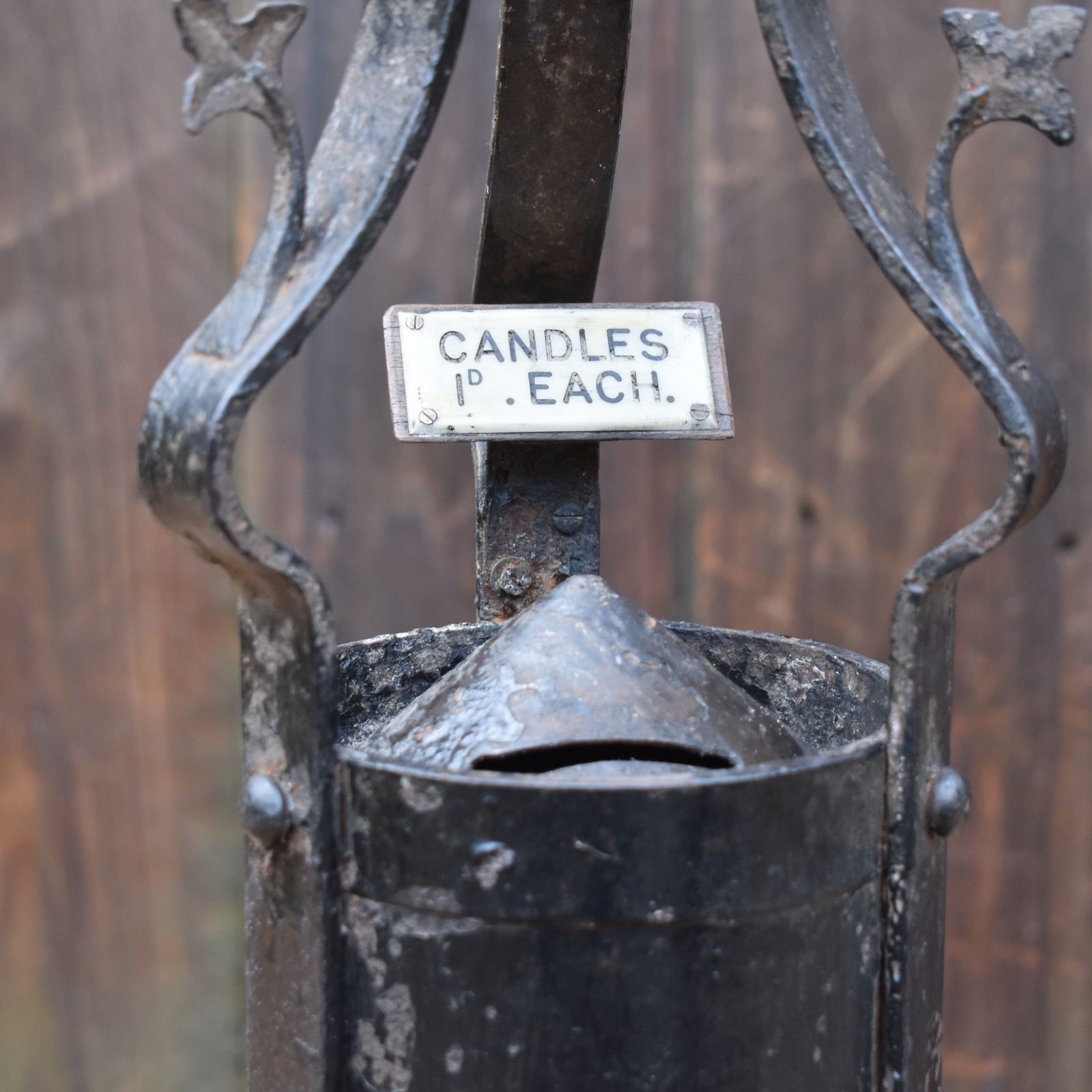 Antique Rare Hayes & Finch Wrought Iron Church Chapel Candlestick Votive Stand photo for sale