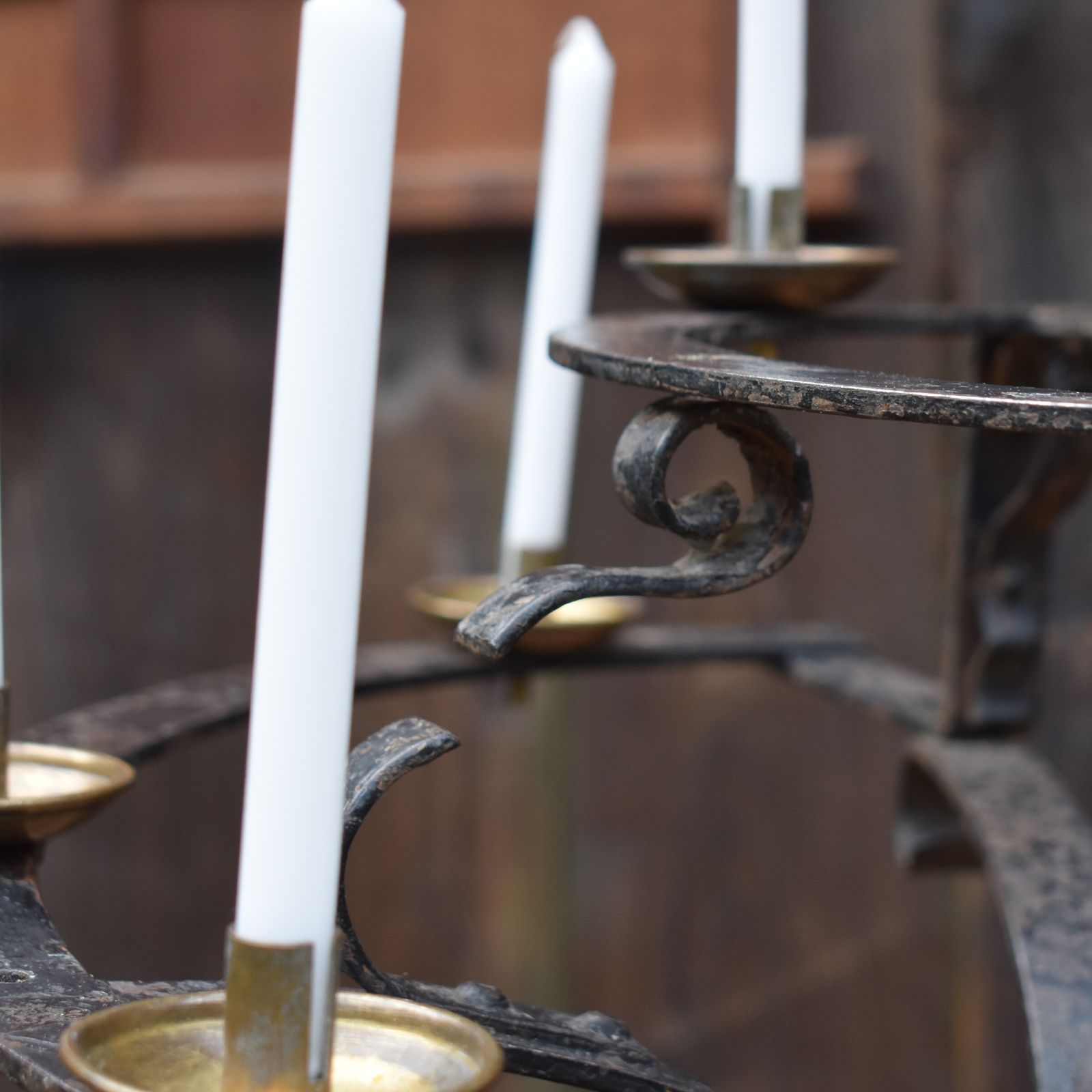 Antique Rare Hayes & Finch Wrought Iron Church Chapel Candlestick Votive Stand photo Home Decor