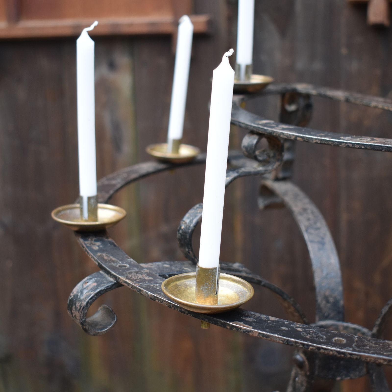 Antique Rare Hayes & Finch Wrought Iron Church Chapel Candlestick Votive Stand photo vinterior