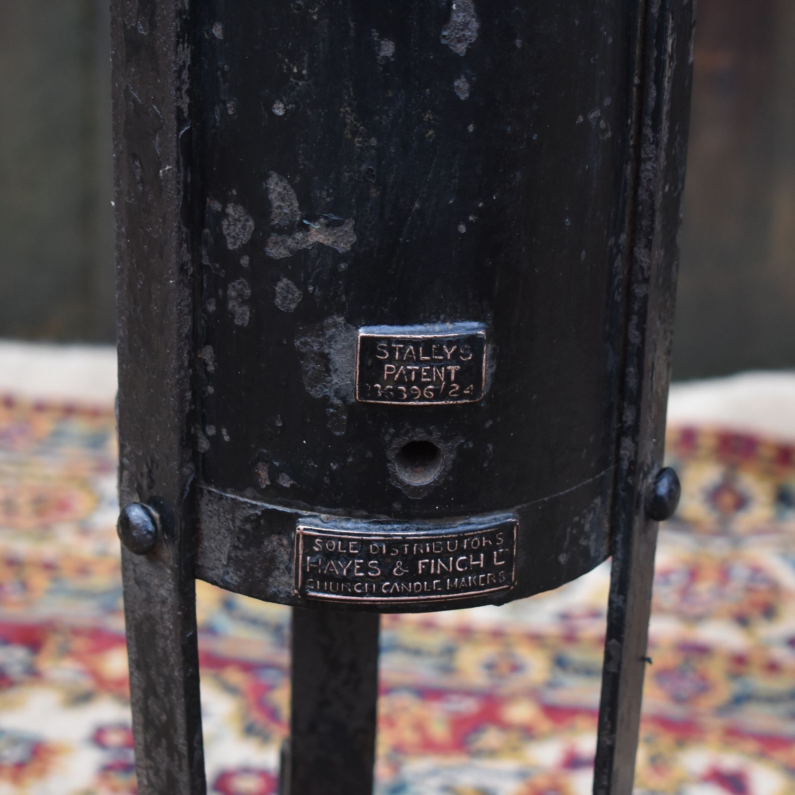 Antique Rare Hayes & Finch Wrought Iron Church Chapel Candlestick Votive Stand photo buy