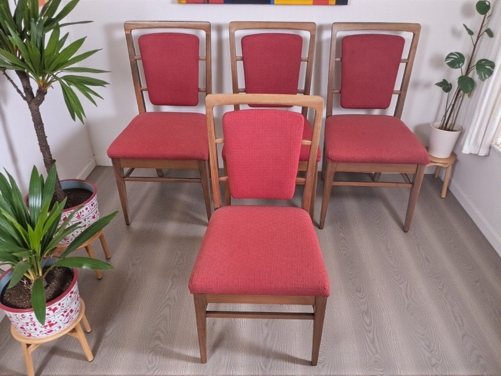Mid Century Teak Dining Chairs Set Of 4 By Alfred Cox Vintage 1950's photo for sale