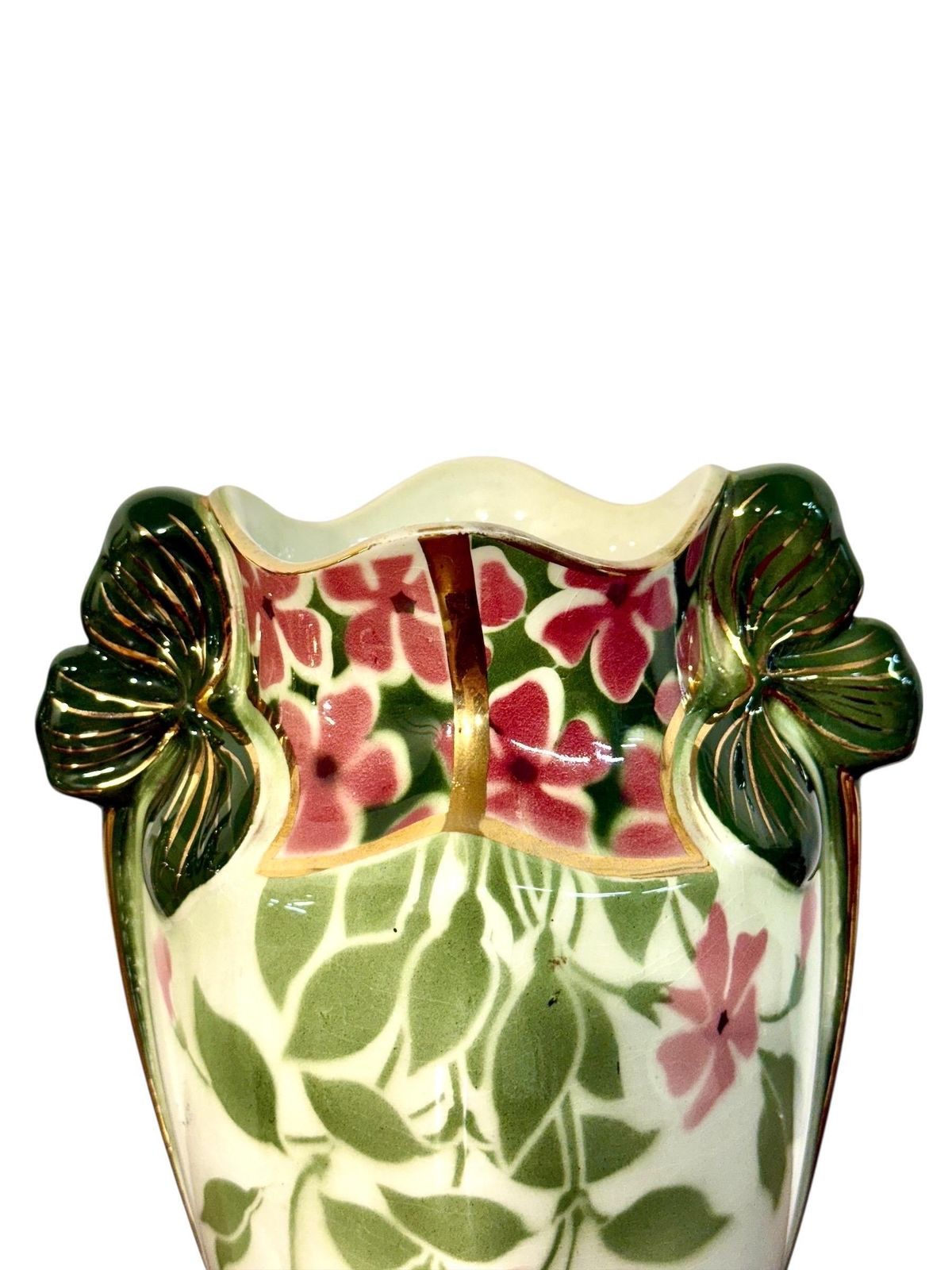 photo for sale Floral Ceramic Garniture “Pervenche” By K&G In Luneville
