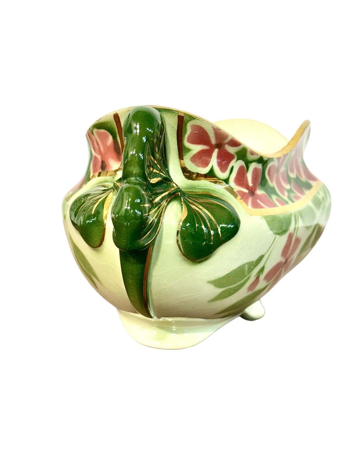 1859.0 Floral Ceramic Garniture “Pervenche” By K&G In Luneville photo