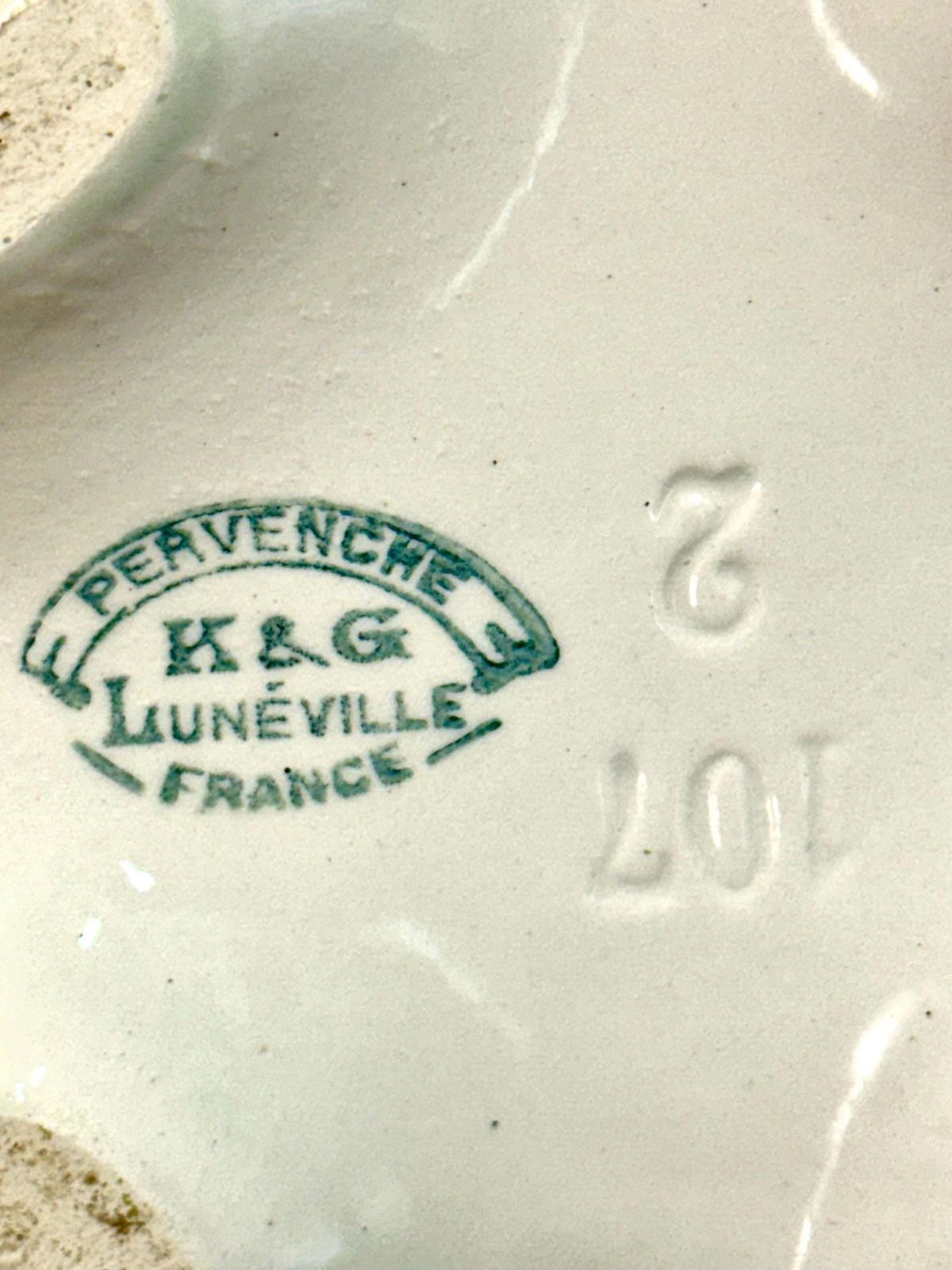 photo buy Floral Ceramic Garniture “Pervenche” By K&G In Luneville