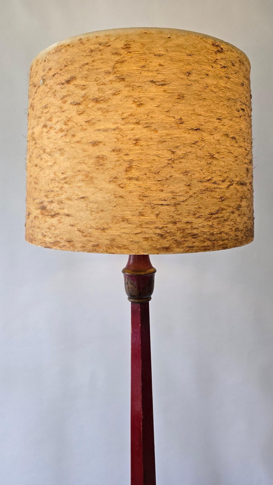 Striking Red Lacquered Chinoiserie Floor Lamp With Table, France, Ca. 1920–1940 photo Lighting