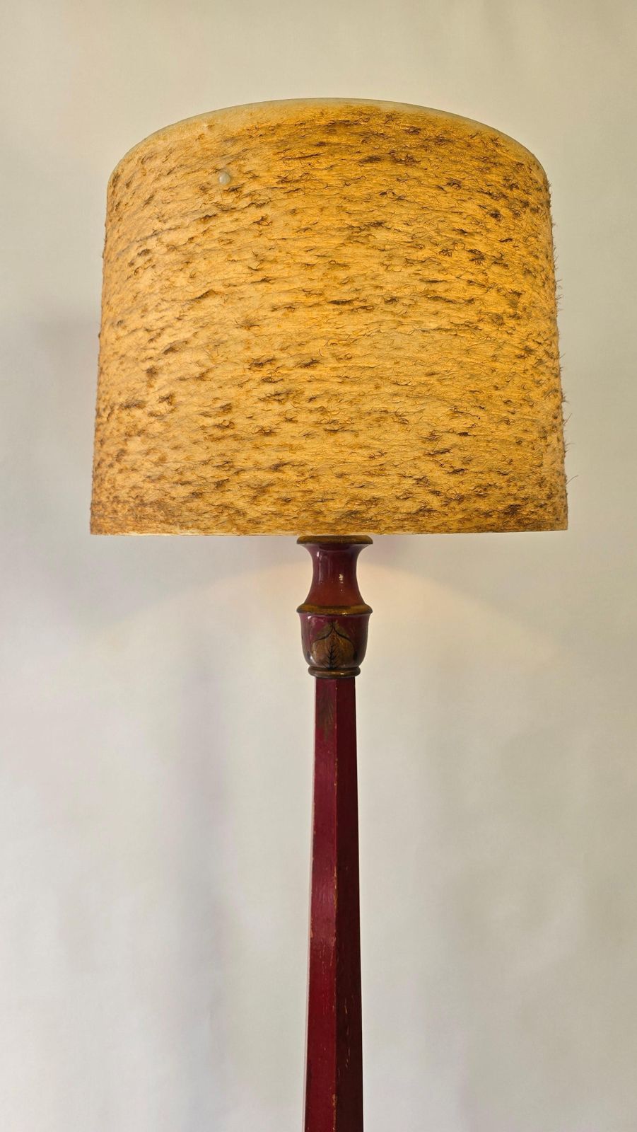 3985.0 Striking Red Lacquered Chinoiserie Floor Lamp With Table, France, Ca. 1920–1940 photo