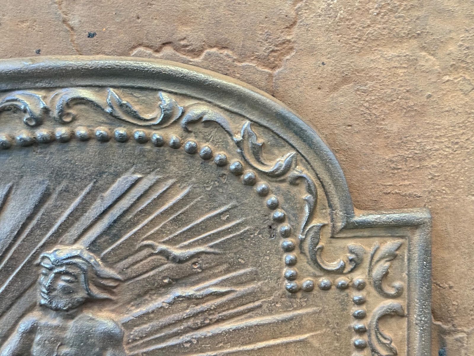 French Art Nouveau Style 'Neptune' Fireback / Backsplash, 20th Century photo vinterior