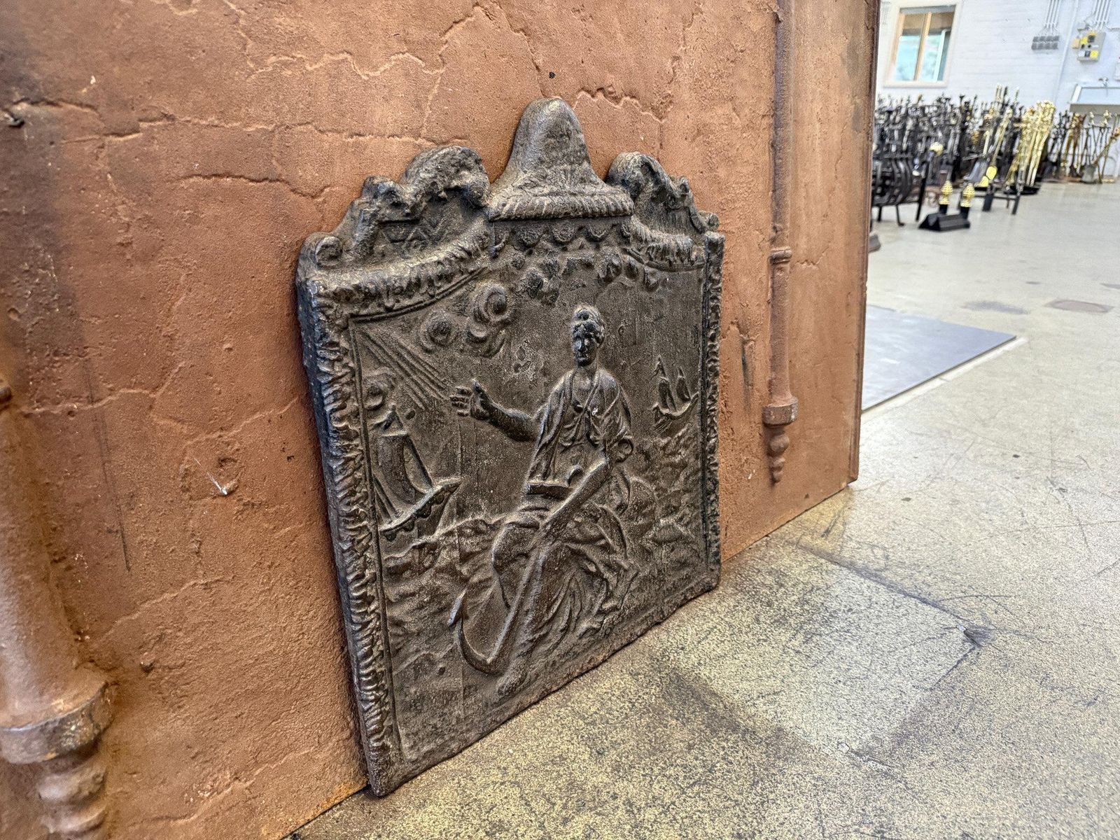 Home Fixtures 19th Century French Fireback / Backsplash 'Allegory Of Navigation' photo