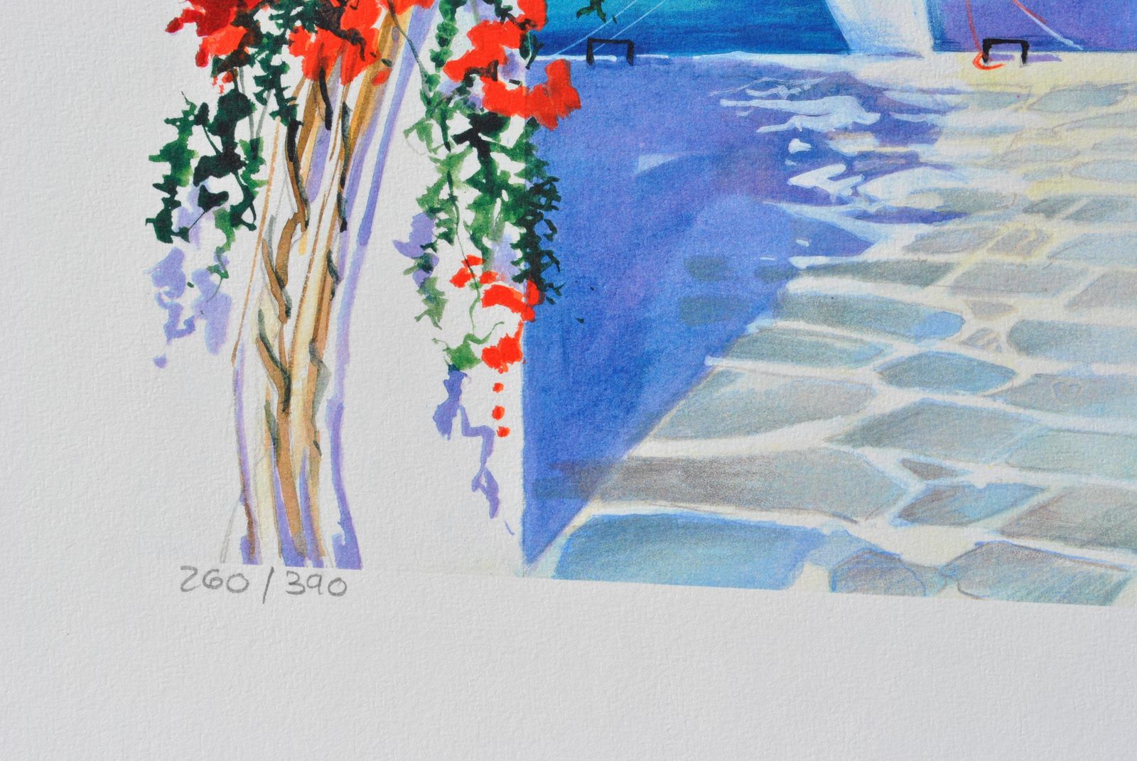 Andre Savy Riviera : Sailboat At Santorini   Original Lithograph, Handsigned & Ltd /390 1982 photo Art