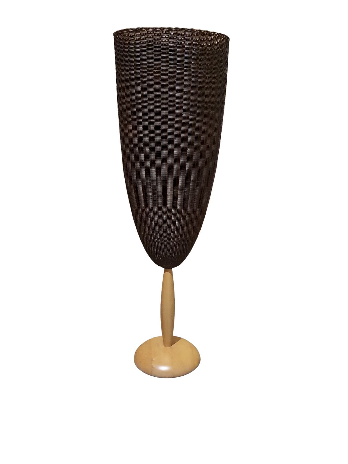Marco Agnoli For Pierantonio Bonacina / Flûte / 2 X / Xl 180 Cm Wicker Floor Lamps From 1991 photo vinterior