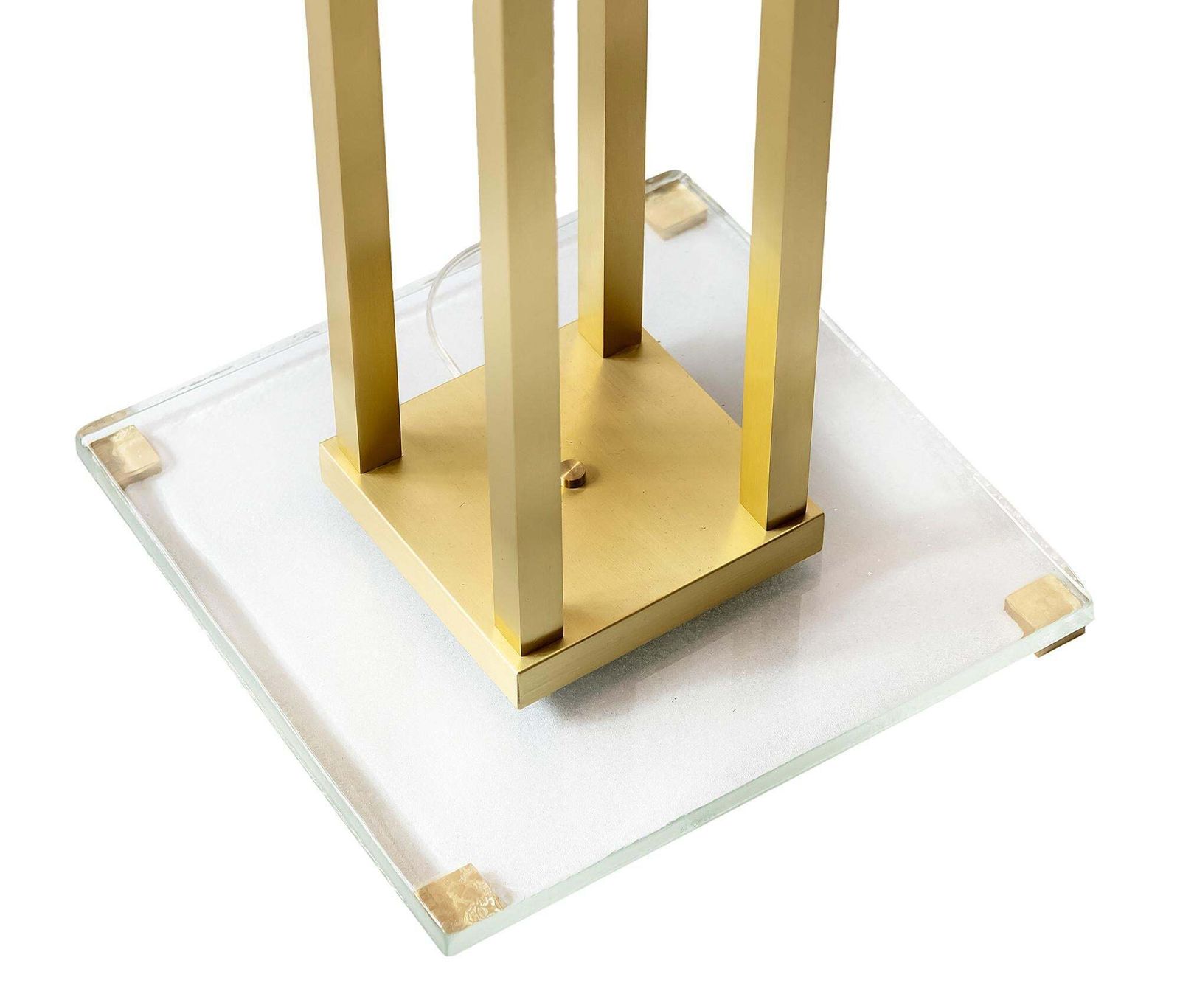 Pair Of Italian Brass And Glass Floor Lamps photo Lighting