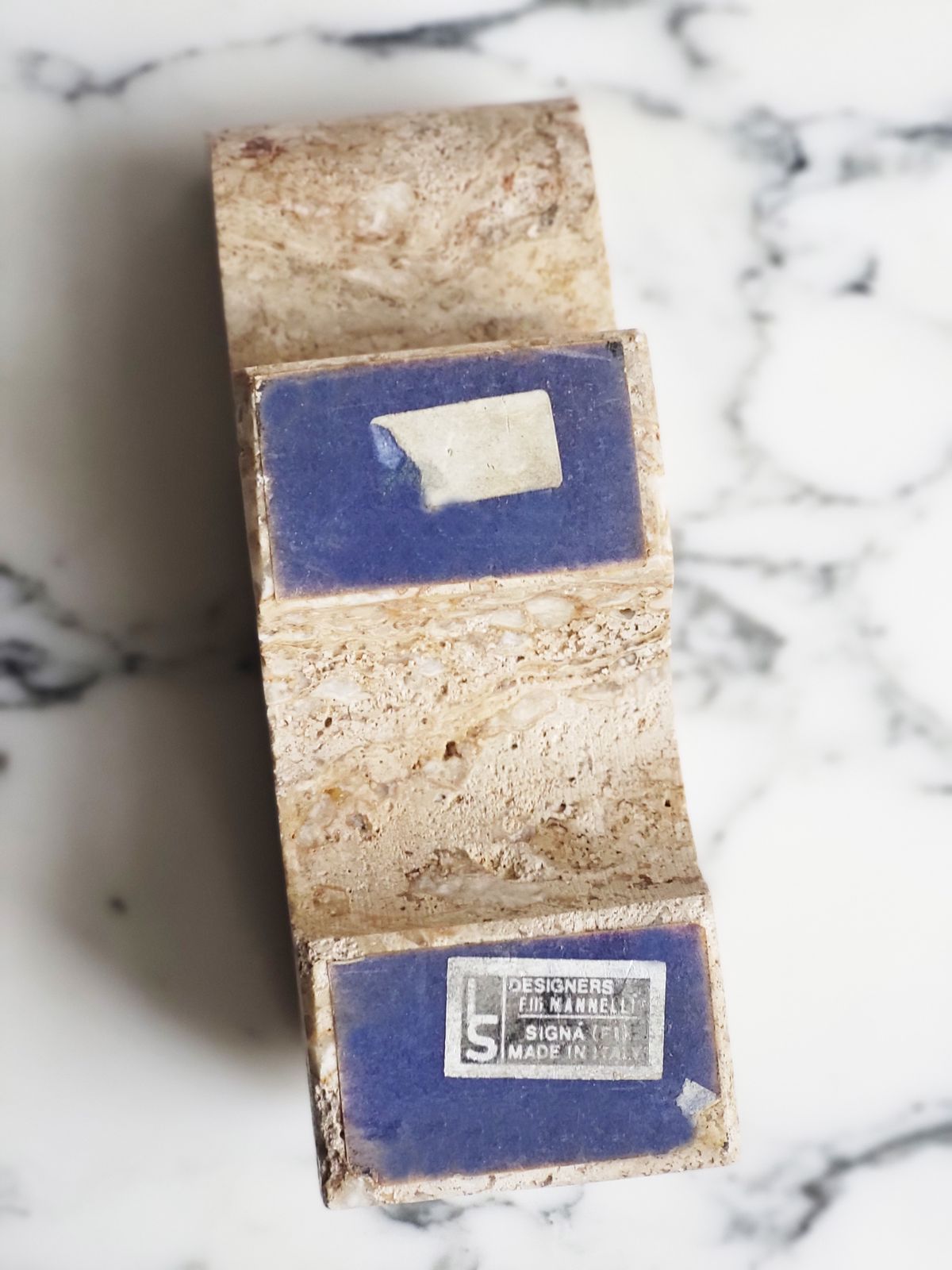Travertine Rhino Sculpture By Enzo Mari For Fratelli Mannelli, 1970s photo vintage