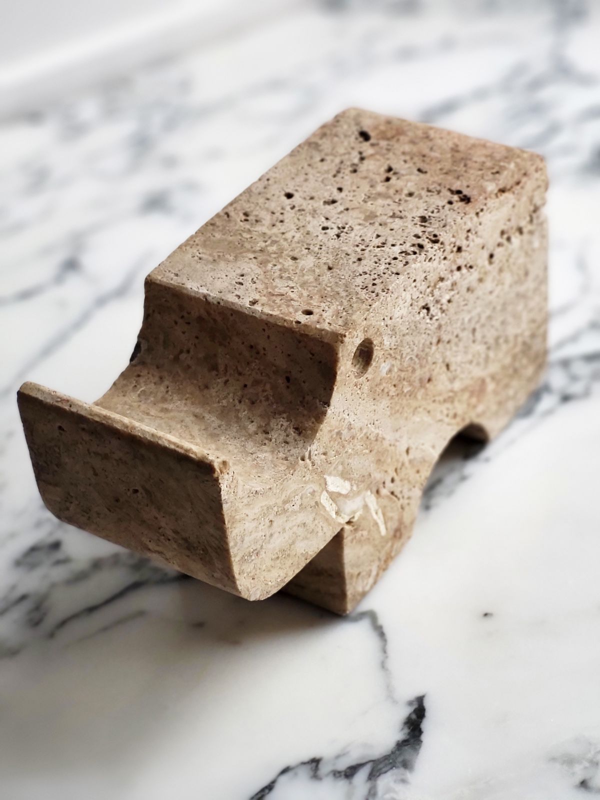 Travertine Rhino Sculpture By Enzo Mari For Fratelli Mannelli, 1970s photo furniture