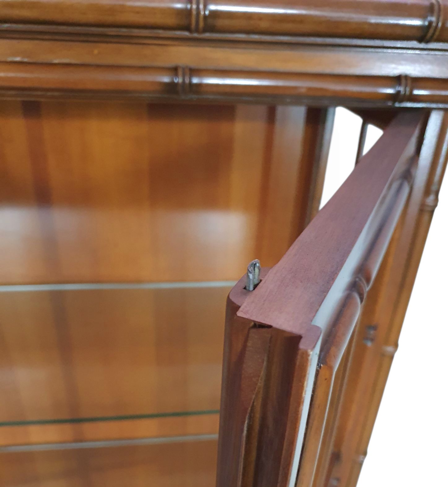 photo furniture Faux Bamboo Cabinet By Jonathan Adler / Glass Layers / 1980s