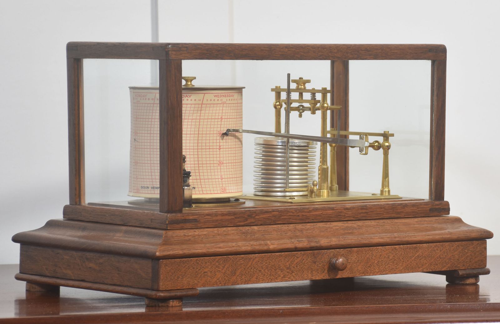 Antique Oak Barograph By Short & Mason, England photo furniture
