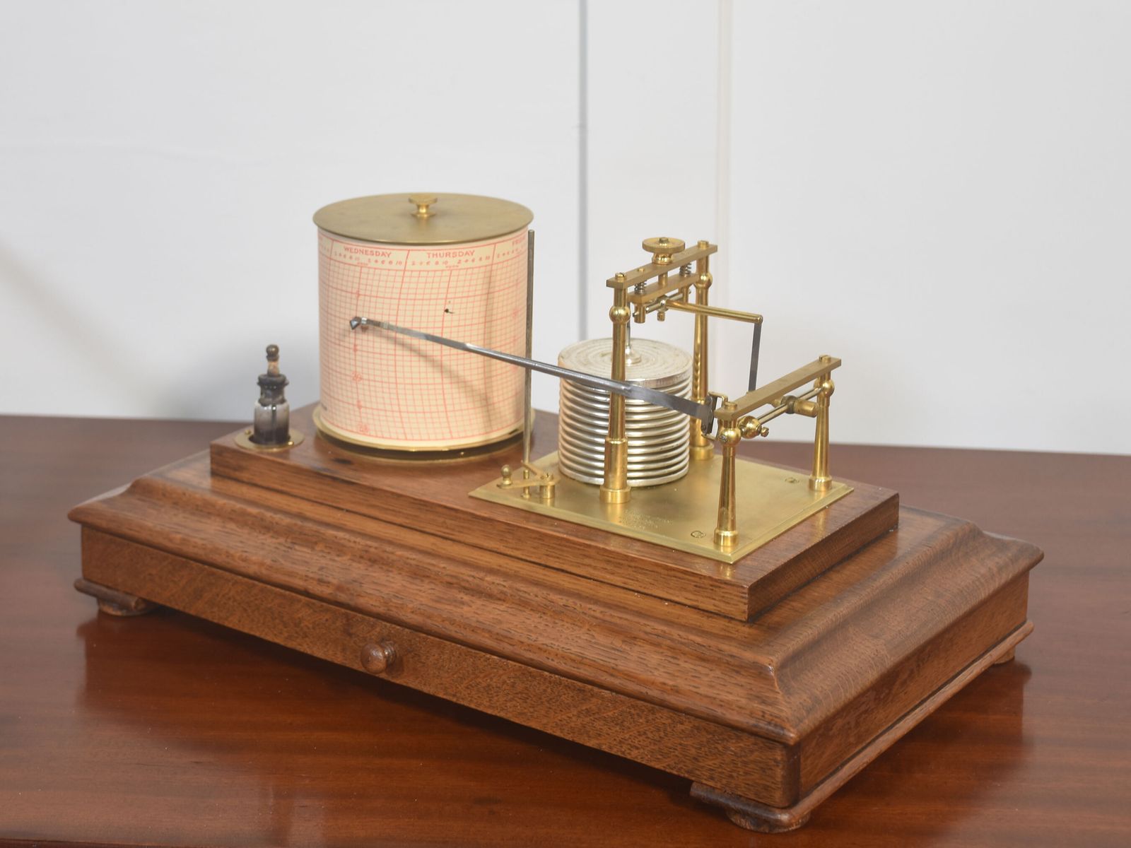 Antique Oak Barograph By Short & Mason, England photo Home Decor