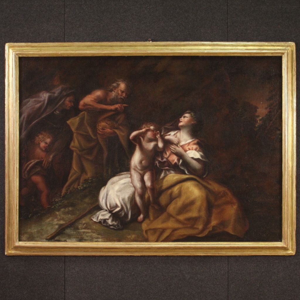Great 17th Century Painting, Abraham Sending Away Hagar And Ishmael photo vinterior