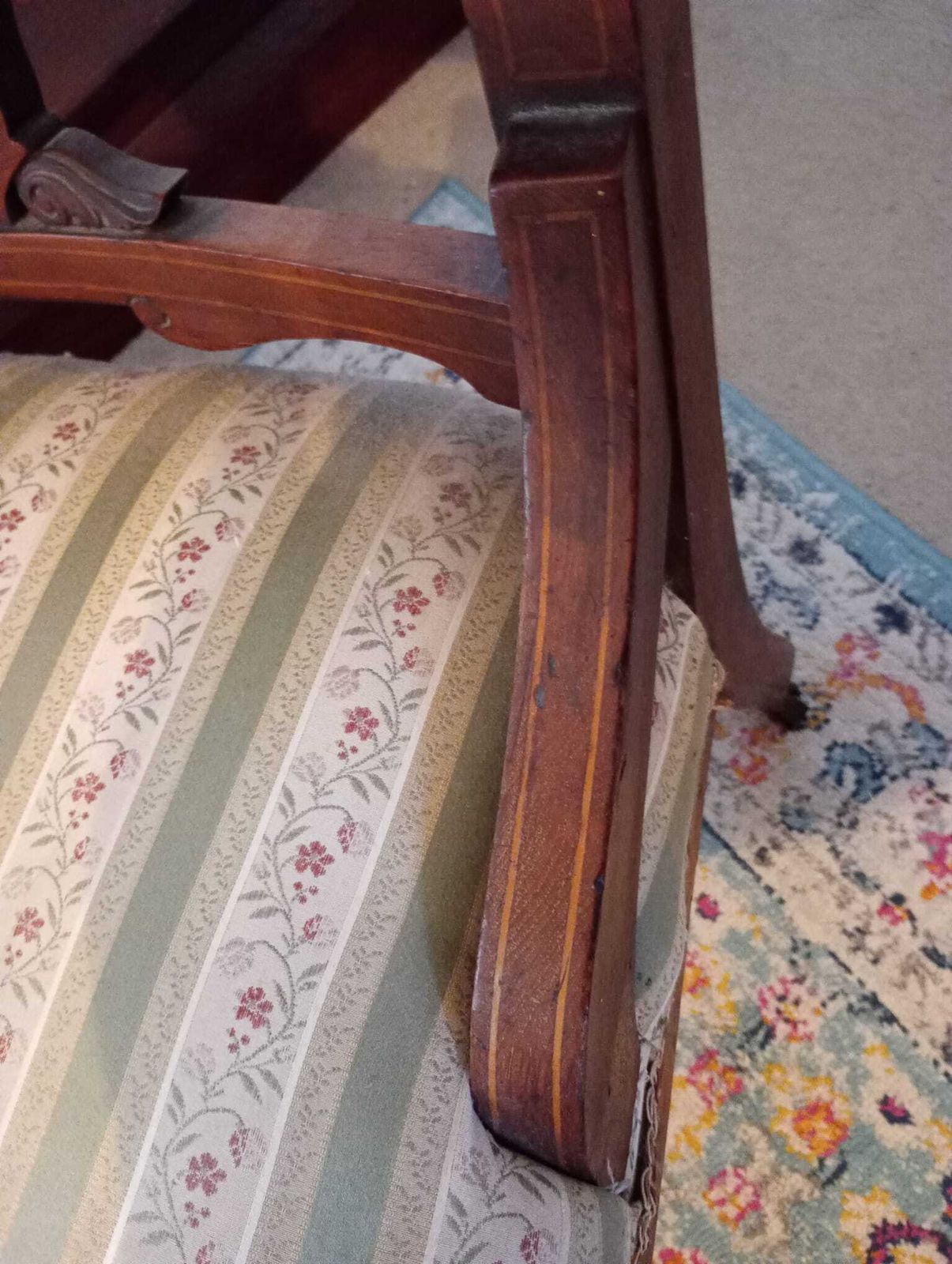 Victorian Arts And Crafts Upholstered Inlaid Parlour/Nursing Chair photo Furniture