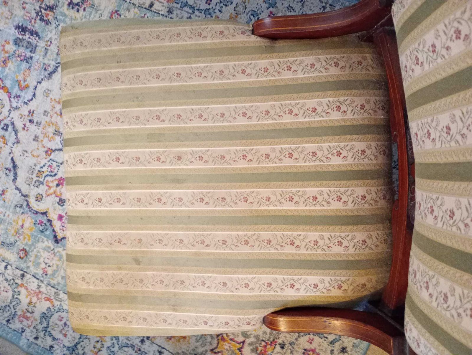 Victorian Arts And Crafts Upholstered Inlaid Parlour/Nursing Chair photo buy