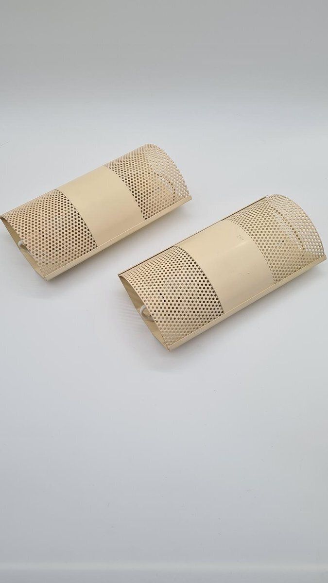 Model 319640 Wall Lamps In Metal From David Gl Belysning, Denmark, 1970s, Set Of 2