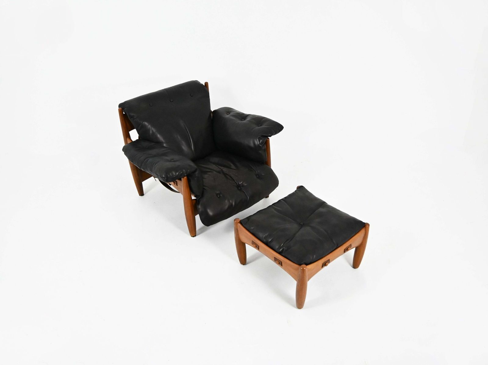 Lounge Chair With Ottoman "Sheriff" By Sergio Rodrigues For Isa Bergamo, 1960s photo for sale