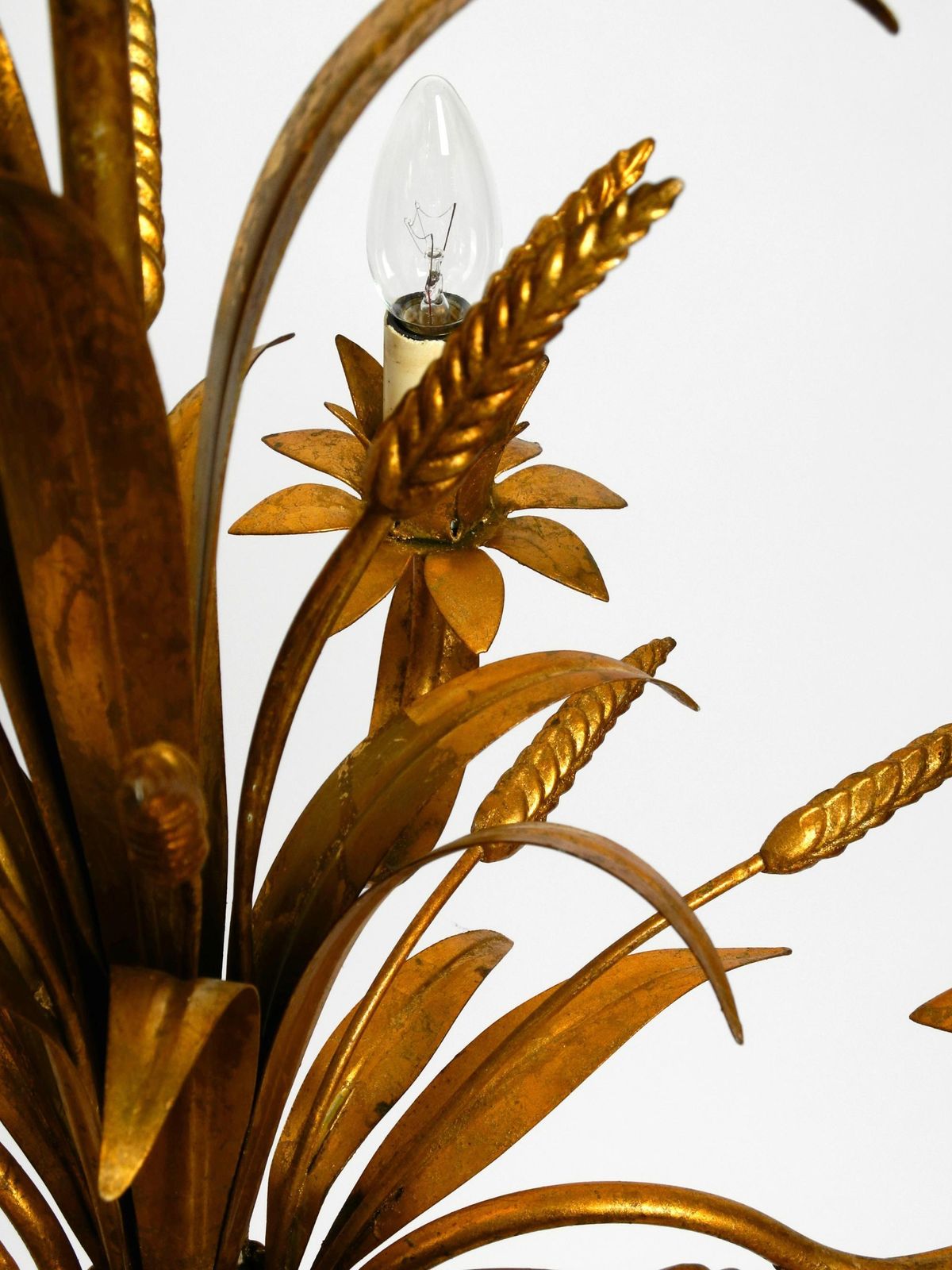 photo buy Beautiful 1970s Gold Plated 5 Arm Tall Metal Chandelier By Hans Kögl