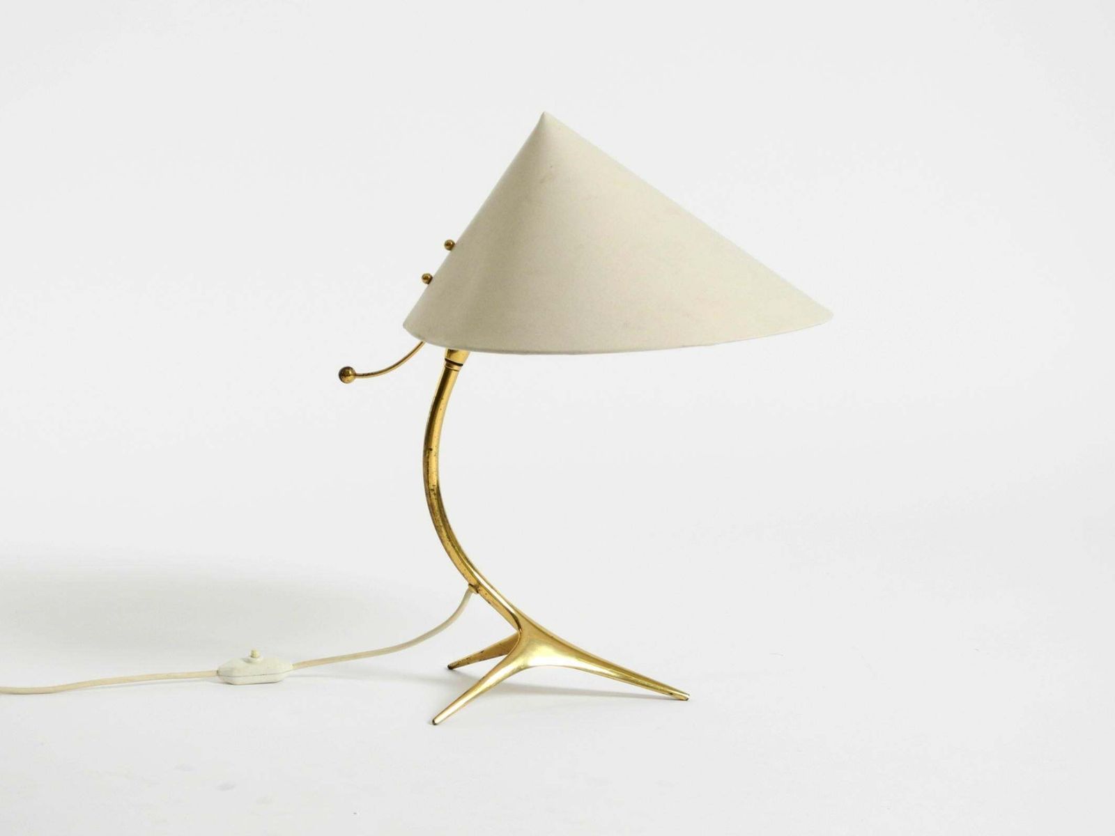 Beautiful Large Mid Century Brass Crow's Foot Table Lamp By Kalmar Austria photo furniture