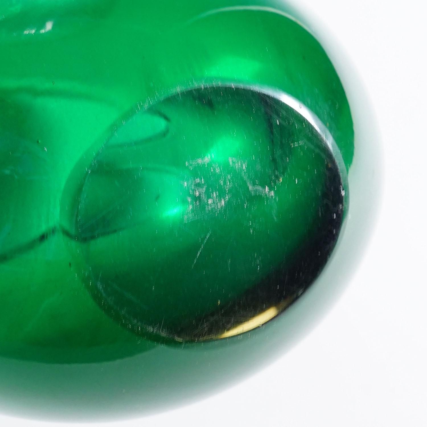photo furniture Bowl In Green Sommerso Glass, Flavio Poli For Seguso Murano 1950s