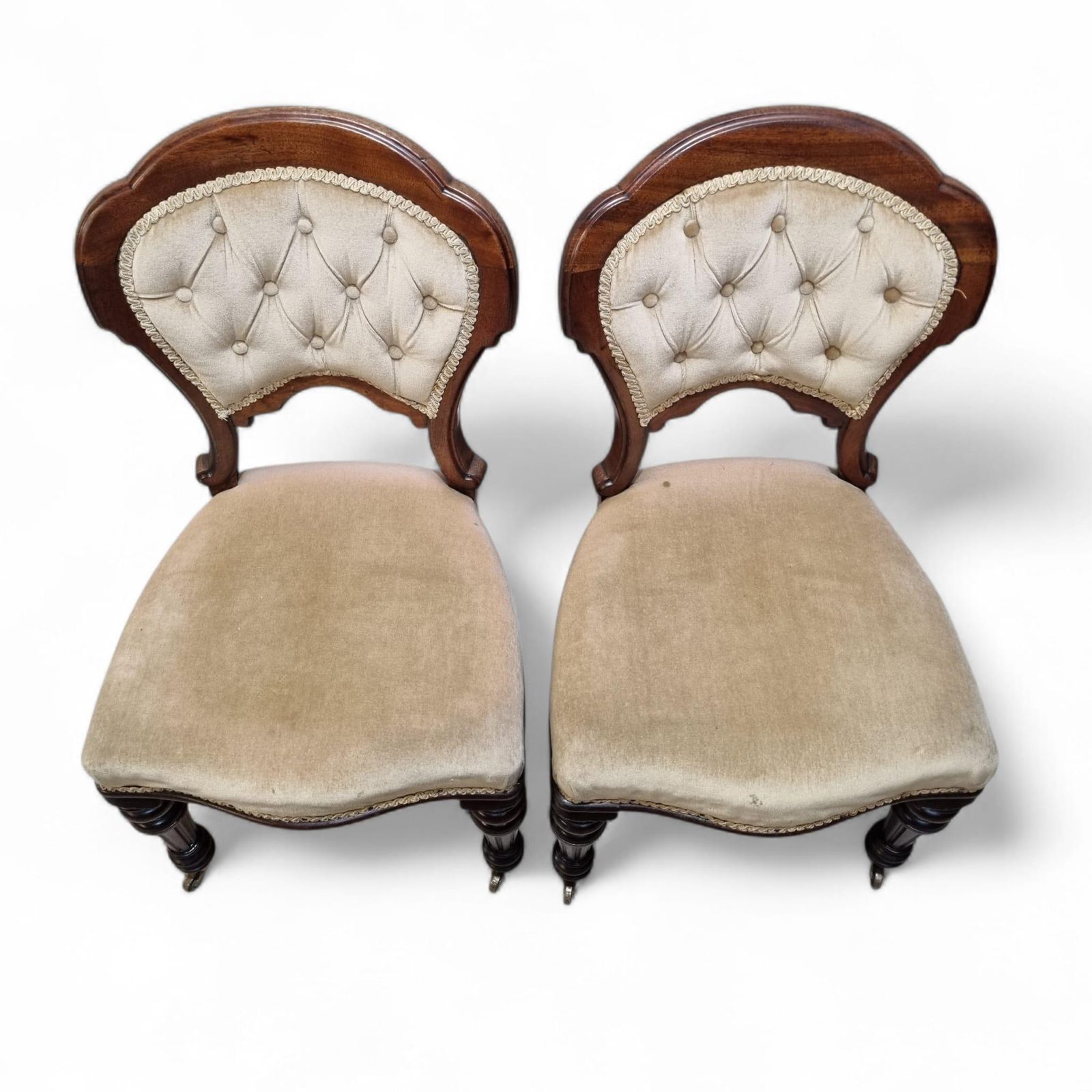 Victorian Upholstered Dining Chairs / C. 1880 / Set Of Two photo vinterior