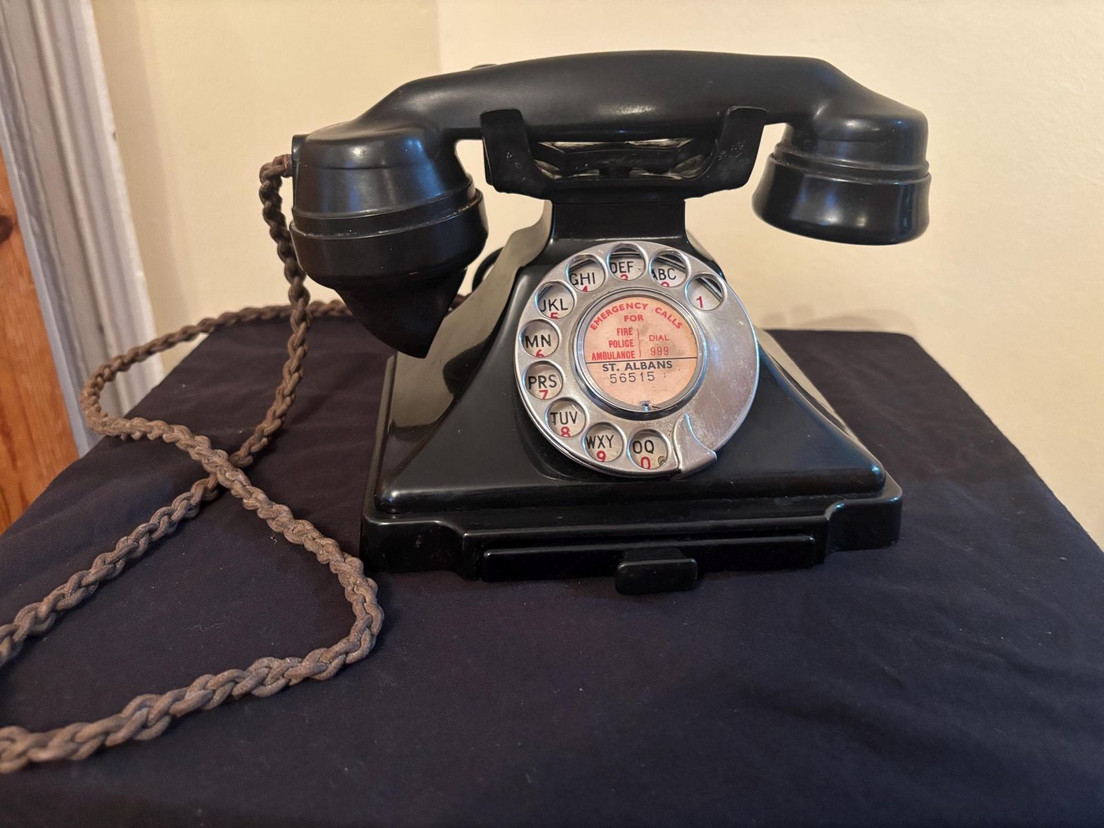 Gpo 232f 'Pyramid' Bakelite Dial Telephone Original