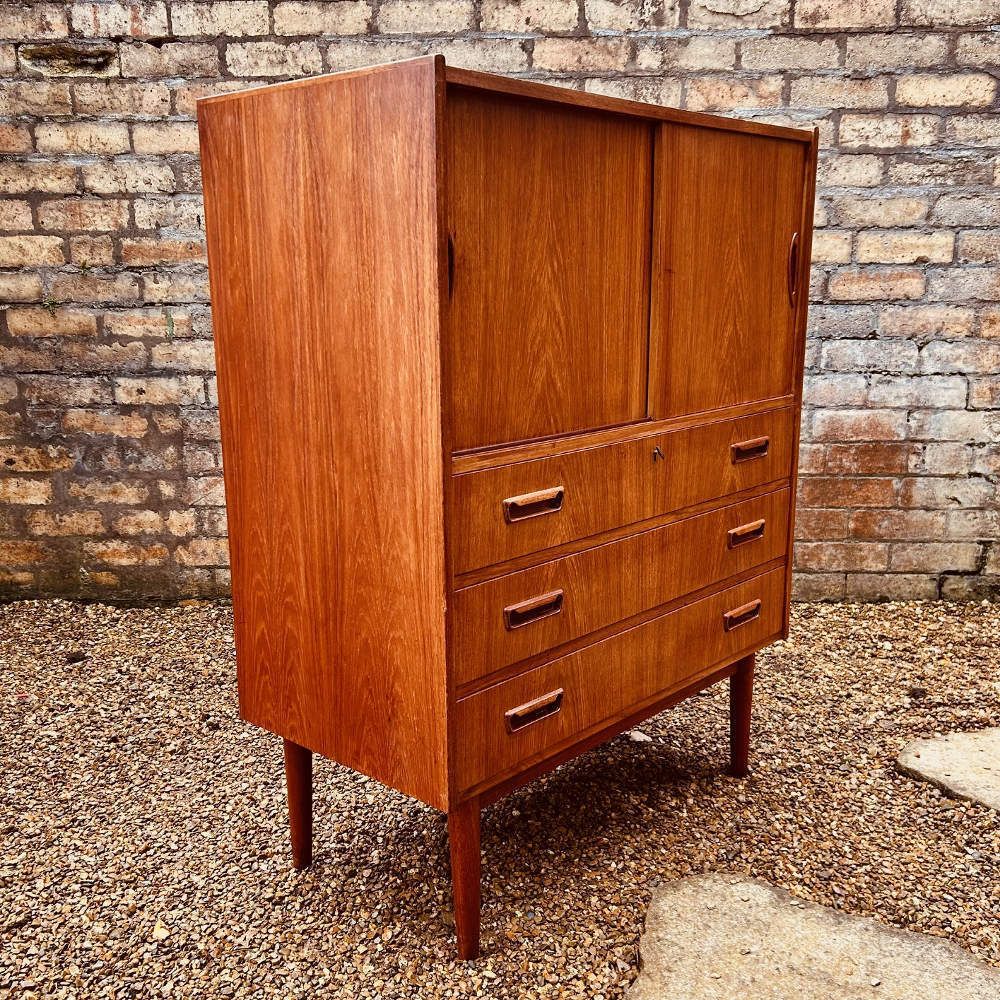 Danish Teak Tall Chest By Tibergaard, Designed By Gunnar Nielsen Tibergaard, 1960s photo furniture
