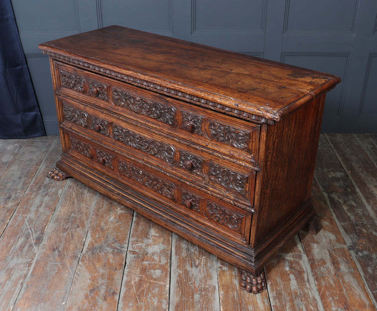 photo for sale Early 17th Century Italian Walnut Cassettone   Chest Of Drawers