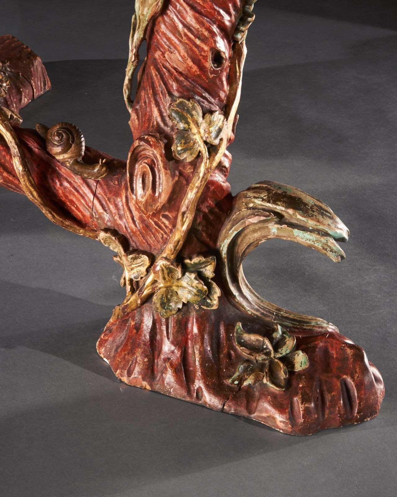 Outstanding Italian Carved Wood Polychrome Centre Table With Onyx Top By Amleto Bertoni photo vinterior