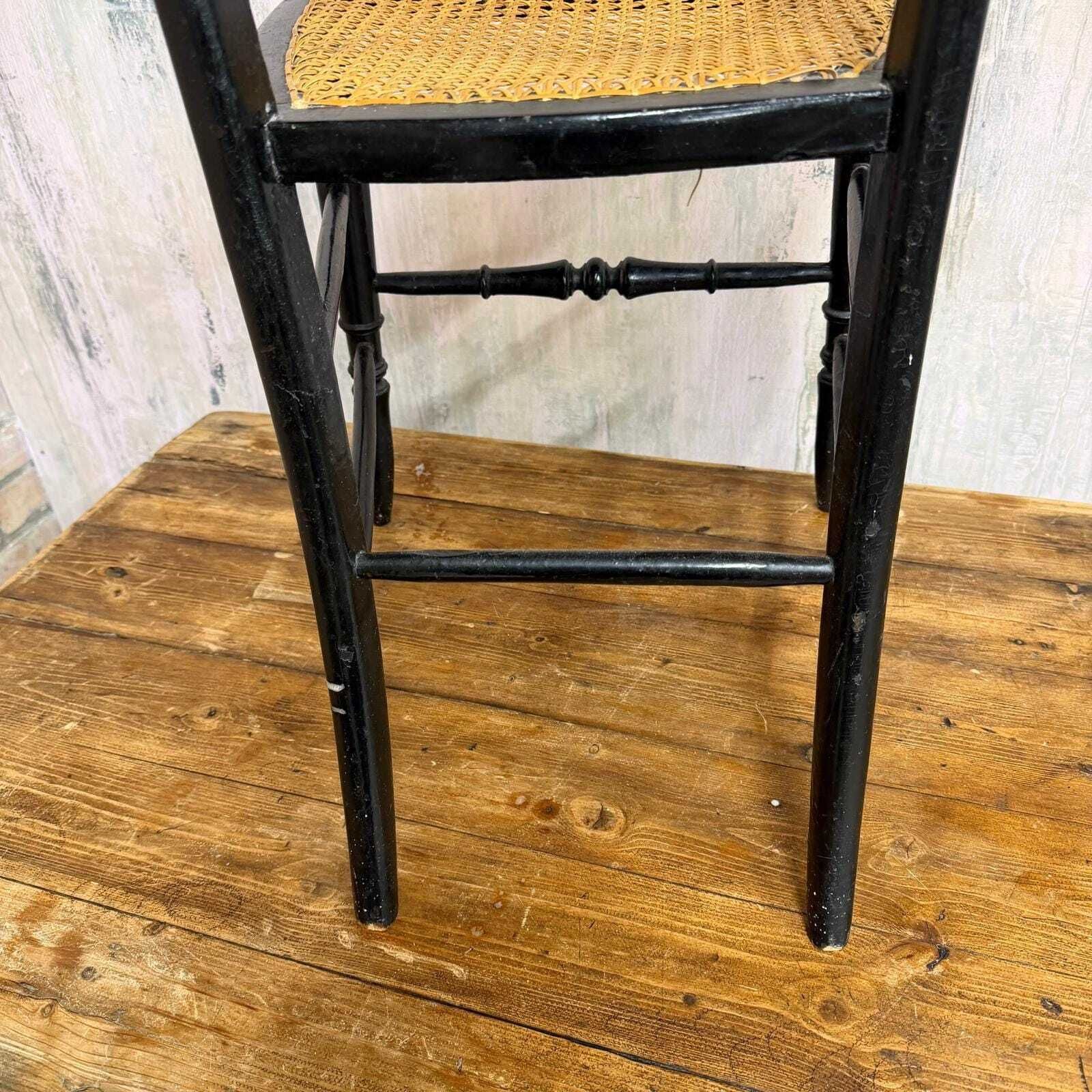 photo for sale Antique Victorian Ebonised Wooden Chair Aesthetic Movement Inlaid Mother Of Pea