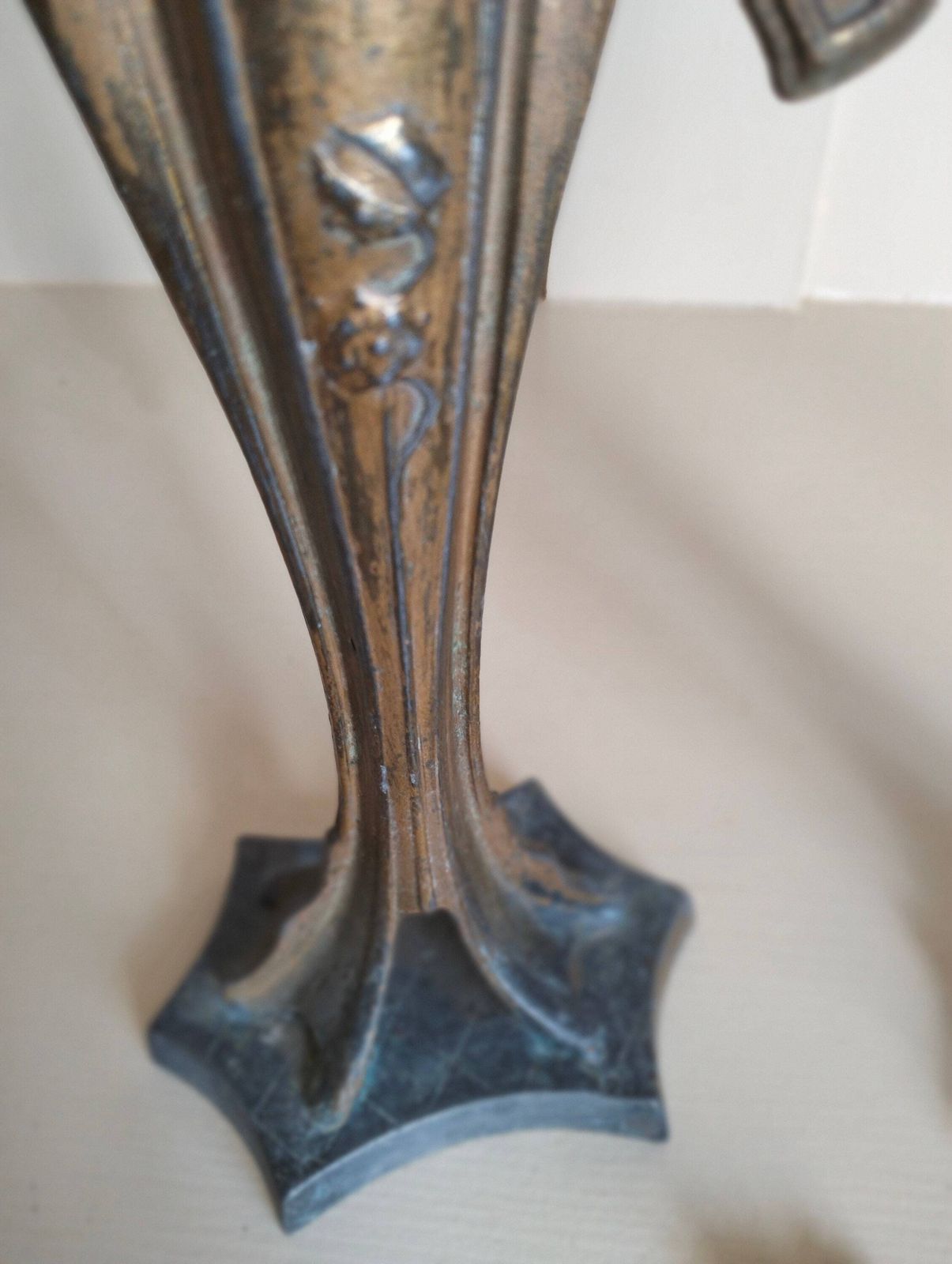 Pair Of Antique French Candelabra, Antique Spelter Candle Holders, Vintage Candlesticks photo furniture